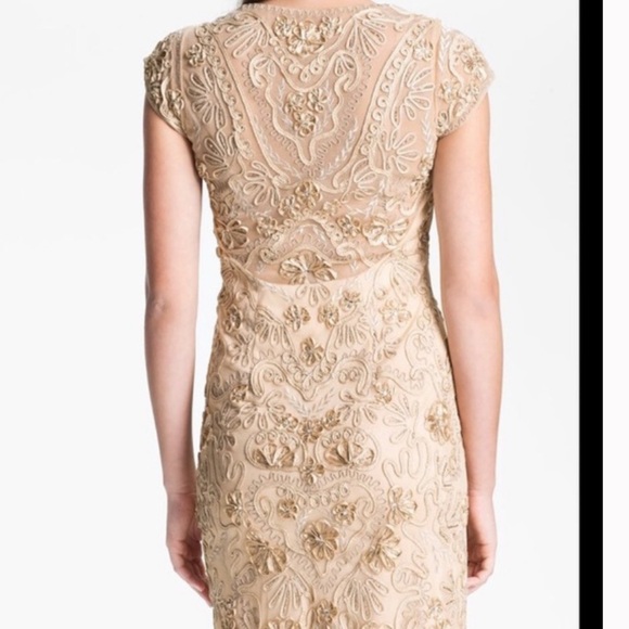 Sue Wong Beige Cocktail Dress Size 6 - Picture 4 of 16